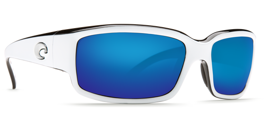 Costa Caballito White Black, Blue Mirror 580P Sunglasses, Glass