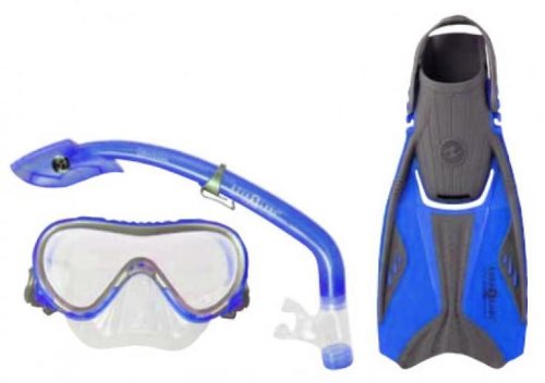 Aqua Lung Sport Coral LX Jr Mask, Dry LX Jr Snorkel, Tail Jr Fins Set