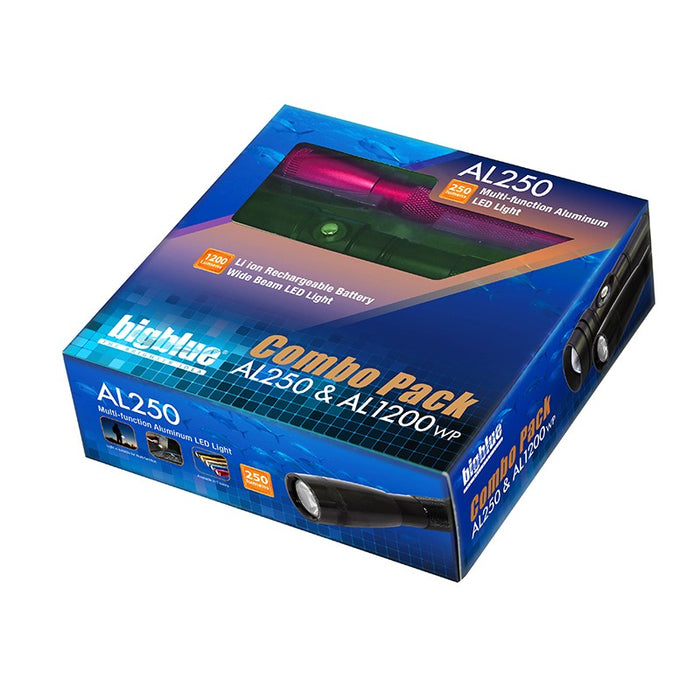 Bigblue Dive Light Combo Pack, AL450 Tail Black & AL1200