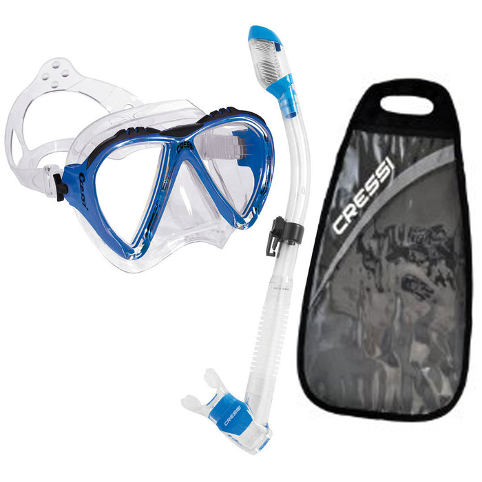 Cressi Matrix Snorkel Mask & Dry Snorkel Set w/ Gear Bag