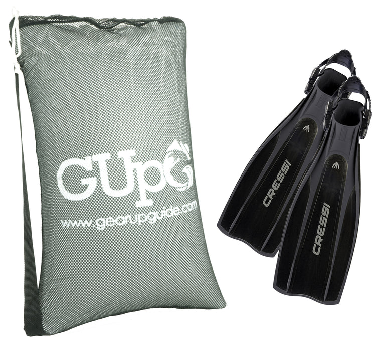 Cressi Pro Light Scuba Diving Fins (Made In Italy) GupG Mesh Bag