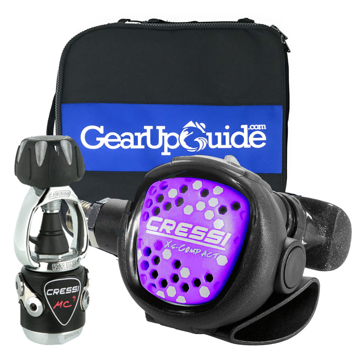 Cressi Compact MC9 Scuba Regulator w/ Gear up Guide Regulator Bag