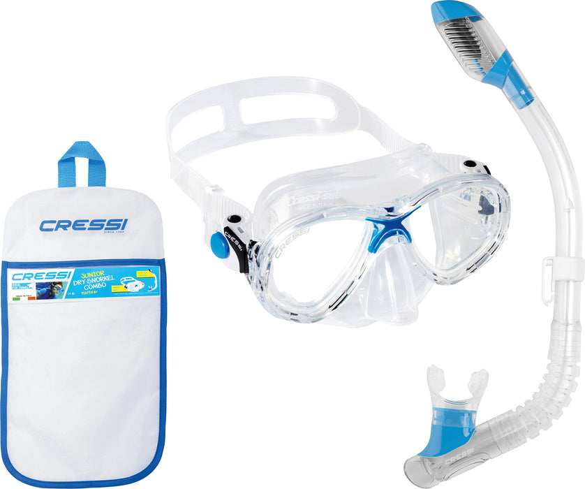 Cressi Marea Jr & Mini Dry Masks & Snorkels Combo