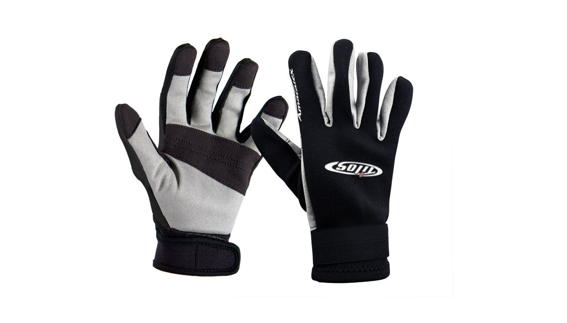 Tilos 1.5mm Tropical X Reef Gloves, Black with Pre-Curved Fingers that Keeps Hand in the Natural Position